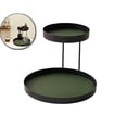 thumbnail image 1 of Iron Storage Rack with Leather Cushion Countertop Storage Box Wrought Iron Storage Tray Bathroom Counter Organizer Oval Desk Decorative Tray, 1 of 4
