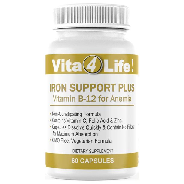 Iron Support 'Plus' Vitamin B12 Bariatric Supplement for Anemia 60