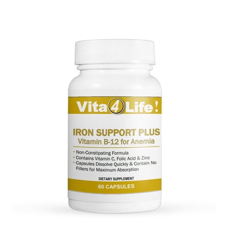 Iron Support "Plus" Vitamin B-12 - Bariatric Supplement for Anemia