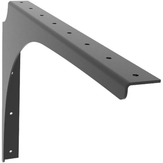 Iron Supports Universal Heavy-Duty Commercial Bracket - Industrial Support Brackets - Steel Mounting Bracket for Shelves, Vanities, Buffets, Desks (Matte Black - 21" Deep x 15" High, Left Hand)