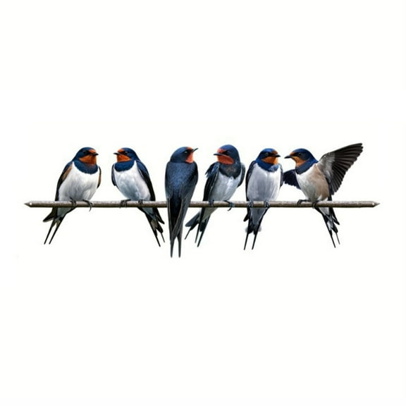 Iron Swallow Bird Garden Decor 6-Pack Wall Mount Window Sill Outdoor Metal Birds Patio Ornament Craft