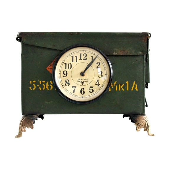 Iron Table Clock made Recycled Army Toolbox