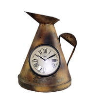 Iron Table Clock made from Measuring Cylinder, Brown