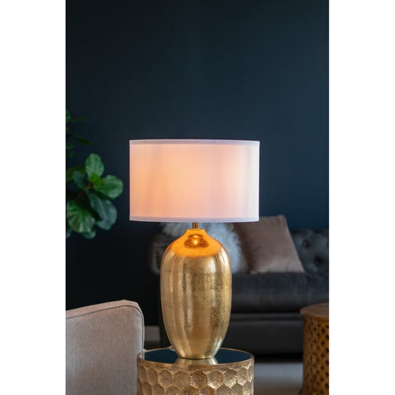 Iron Table Lamp , Multicolor Modern Bedside Lamp with Fabric Drum Shade(Shade Assembly Required), Soft Warm Glow for Bedroom Study Living Room Home Decor