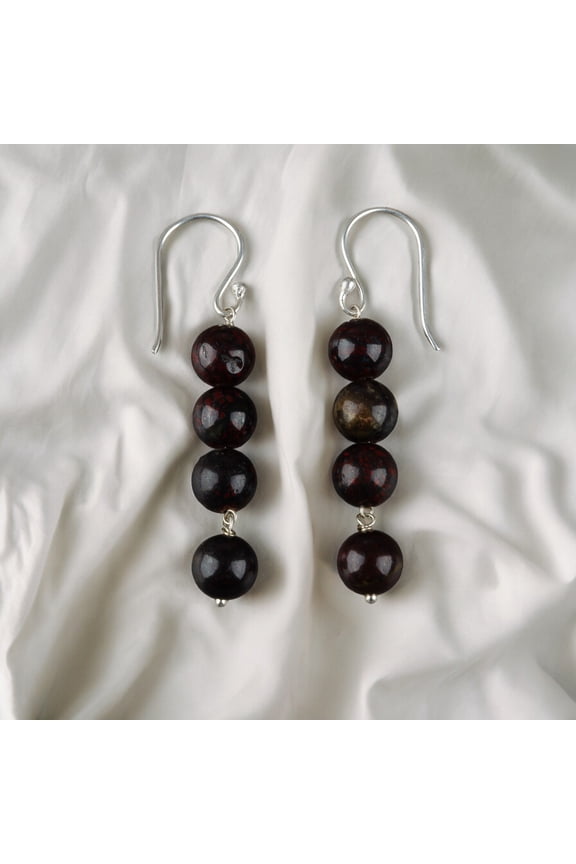 Iron Tiger Eye Earrings 925 Sterling Silver Jewelry