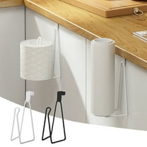 Iron Toilet Paper Holder Wall Mount, Cabinet Door Organizer, Non-Perforated Wrought Iron, 4kg Capacity, Glossy Spray Paint Finish, Multi-Purpose for Bathroom Kitchen Towels Tissues Rags