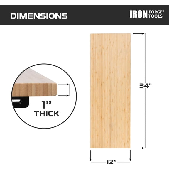 Iron  Tools 34x12 Wood Folding Grill Shelf Accessory - Compatible with  Grill Ironwood, Ironwood XL, Timberline, & Timberline XL Models with PAL Pop and Lock Accessories Mount