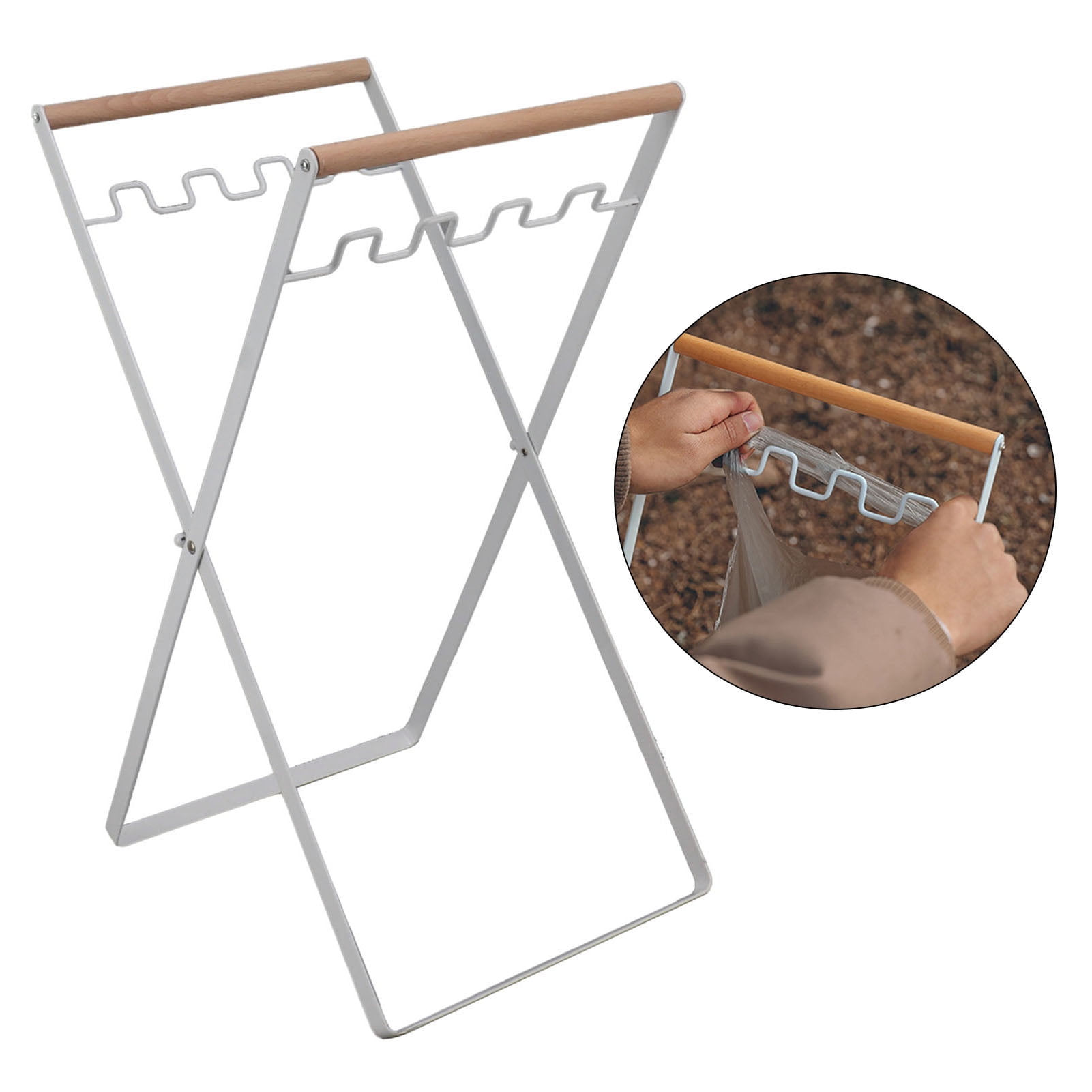 Iron Trash Bag Holder, Portable Garbage Bag Holder Trash Rack Portable