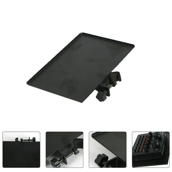 FRCOLOR Microphone Stand Accessory Tray with Clamp Black Raised Design Sponge Pad