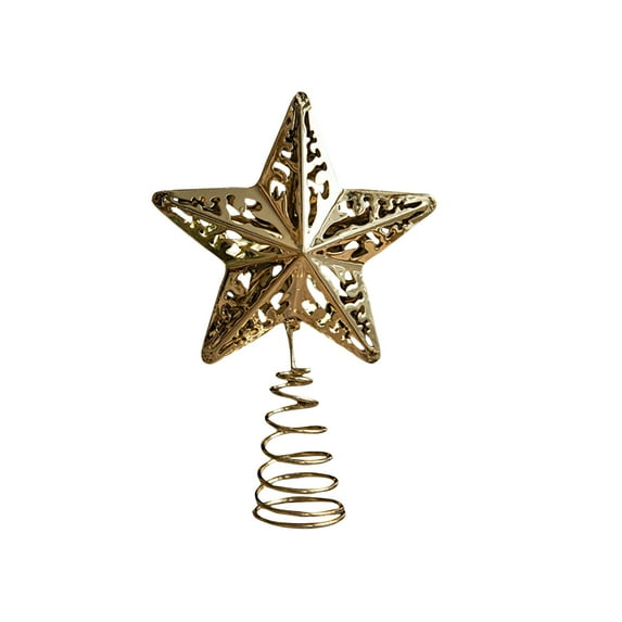 Iron Tree Top Star Christmas Tree Golden Five Pointed Star Decoration Christmas Decoration Ornaments for Tree Topper Medium Size