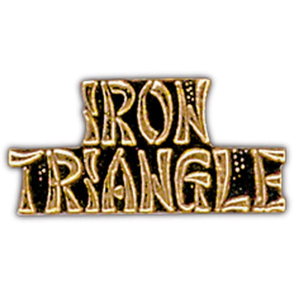 Eagle Emblems P15226 Pin - Vietnam, Script Iron Triangle - 1 in.