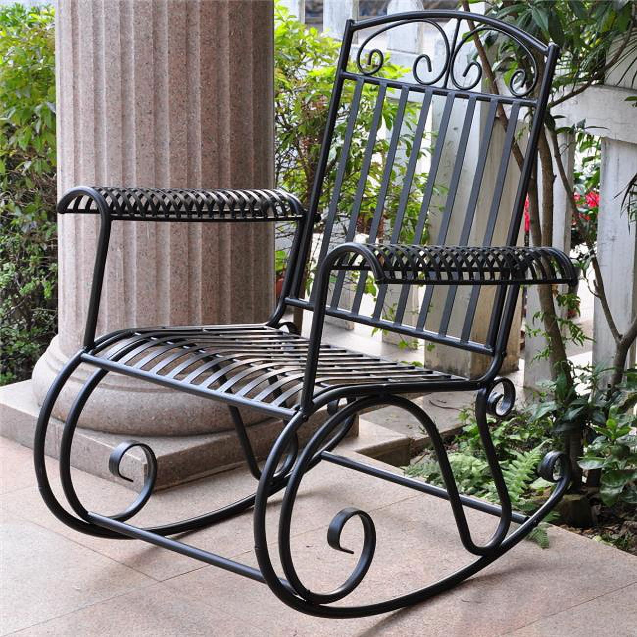 Iron Tropico Rocker, Antique Black