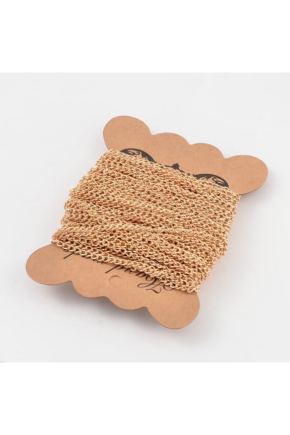 Iron Twisted Chains Curb Chains Unwelded Golden 4x3mm