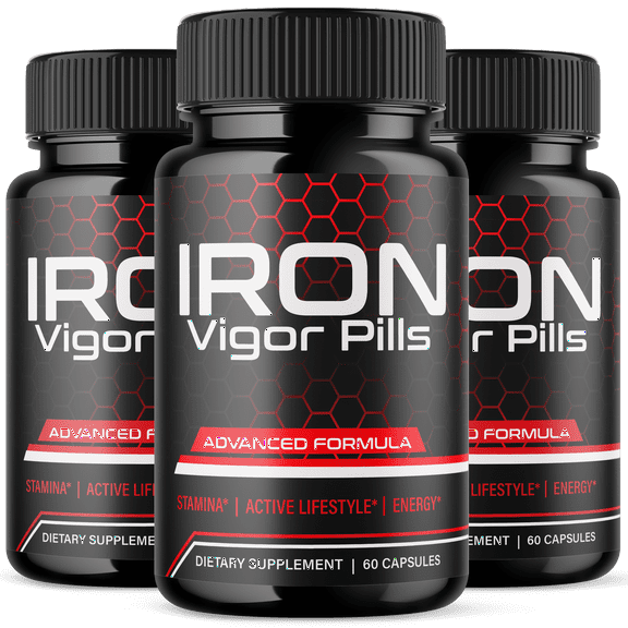 Iron Vigor Pills Advanced Formula Pills All Natural Vitamin Supplement 180 Capsules