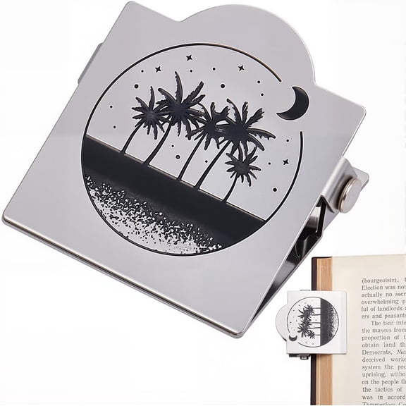 Iron Vintage Book Clips Tree Beach Design Journal Notebook Binder Clip Silver Metal Page Holder Clamp with Strong Clamping Force File Organizer