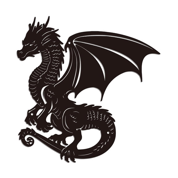 Iron Wall Art Decorations for Front Porch Living Room Kitchen Matte Style Dragon 294x300x1mm