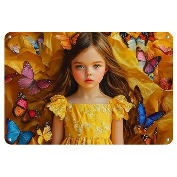 Iron Wall Art Panel - 12x8 Inch Anti - Bending Metal Tin Sign with Fake 3D Effect, Vintage Garden Style, Oil Painting Inspired - Perfect Gift for Home Decoration, Living Room, Bathroom, Bedroom