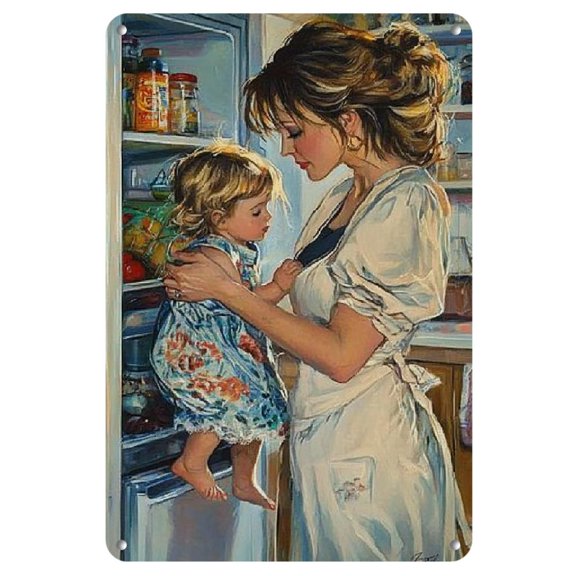 Iron Wall Art Panel - 8 X 12 Inch Anti - Bending Metal Tin Sign - Vintage Oil Painting Inspired Design - Perfect Gift for Home Decoration, Living Room, Bathroom, Bedroom, Garden, Dining, Bar, Cafe