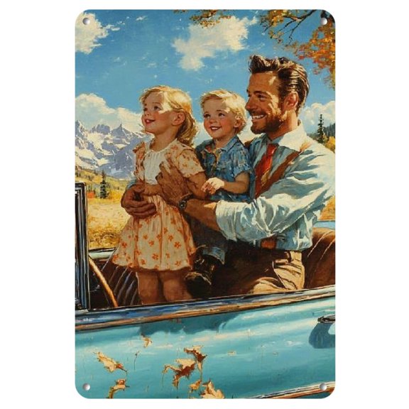 Iron Wall Art Panel - 8 X 12 Inch Anti - Bending Metal Tin Sign - Vintage Oil Painting Inspired Design - Perfect Gift for Home Decoration, Living Room, Bathroom, Bedroom, Garden, Dining, Bar, Cafe