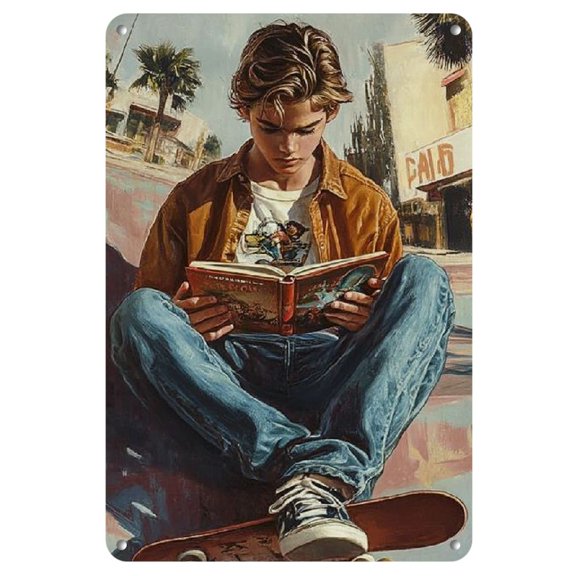 Iron Wall Art Panel - 8 X 12 Inch Anti - Bending Metal Tin Sign - Vintage Oil Painting Inspired Design - Perfect Gift for Home Decoration, Living Room, Bathroom, Bedroom, Garden, Dining, Bar, Cafe