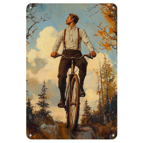 Iron Wall Art Panel - 8 X 12 Inch Anti - Bending Metal Tin Sign - Vintage Oil Painting Inspired Design - Perfect Gift for Home Decoration, Living Room, Bathroom, Bedroom, Garden, Dining, Bar, Cafe