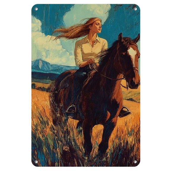 Iron Wall Art Panel - 8 X 12 Inch Anti - Bending Metal Tin Sign - Vintage Oil Painting Inspired Design - Perfect Gift for Home Decoration, Living Room, Bathroom, Bedroom, Garden, Dining, Bar, Cafe