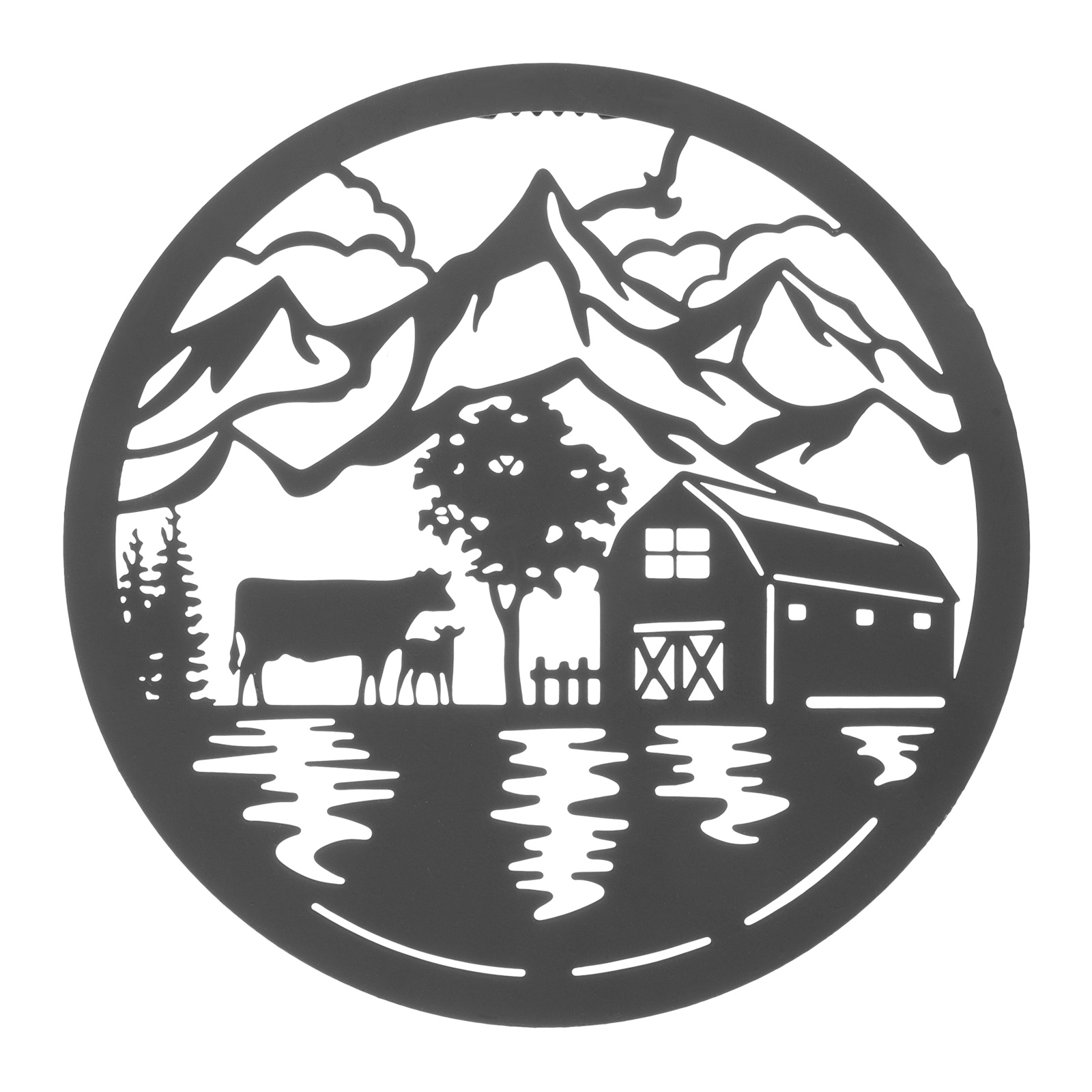 Iron Wall Decoration Circular Hanging Art Indoor Outdoor Metal