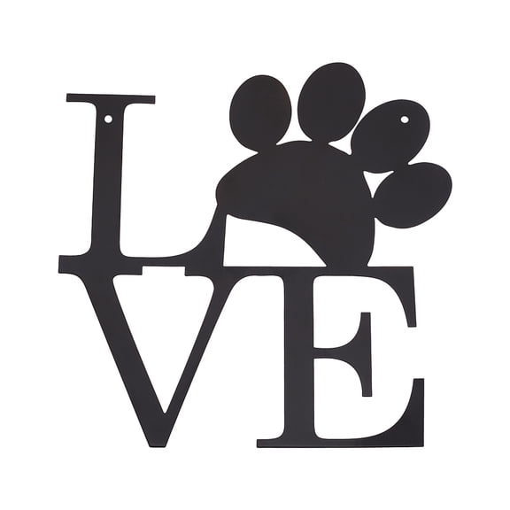 Iron Wall Decorations Word LOVE Black 28x28x0.08cm