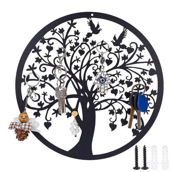 Iron Wall Hanging Garden Home Decorations Tree of Life Black 295x1mm