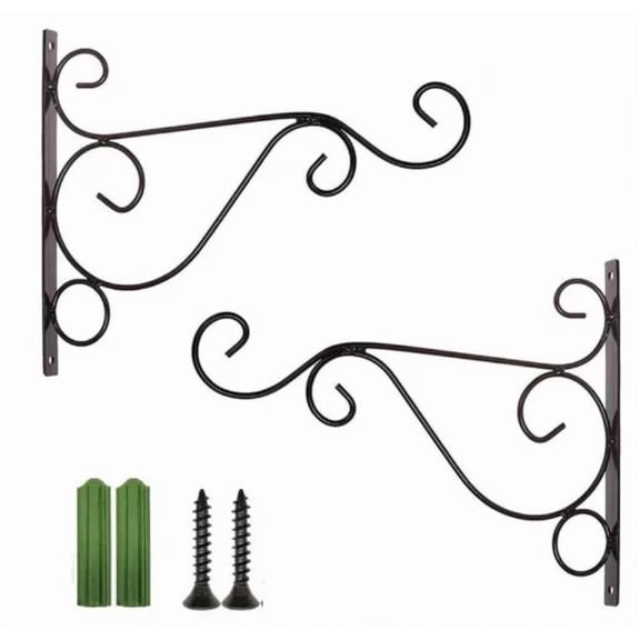 Iron Wall Hanging Plant Holder (1PC/2pcs) - Flower Hook Bracket Rack, Ideal for Macrame & Garden Pots