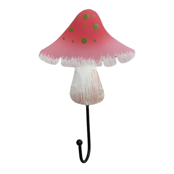 Iron Wall Hook Classic Style Coat Hanger for Home Kitchen Bathroom Wall Vestibule Storage Wall Hook Red Mushroom Hook