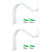 Iron Wall Hooks for Hanging Plant Lanterns, 2 Pcs Plant Hanger Fence Metal Bracket for Bird Feeders, Wind Chimes, Mason Jar Sconces, Light Outdoor Indoor Rustic Home Decor, 4.5x3.54 Inch, White