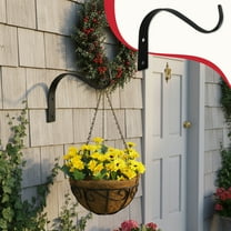 Iron Wall Hooks for Hanging Plants Lanterns & Wind Chimes | Heavy Duty Metal Bracket for Indoor Outdoor Decor | 4.5 Inch Plant Hanger Fence Hook with Screws