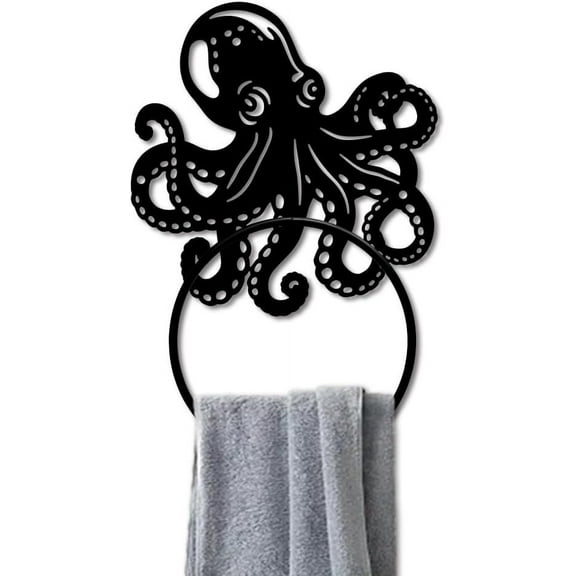 Iron Wall Mounted Hanging Ring Decorative Organizer Rack Octopus 184x180mm