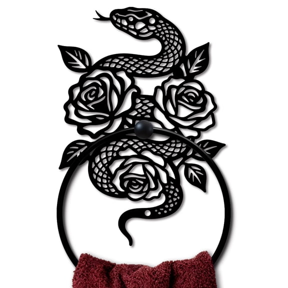 Iron Wall Mounted Hanging Ring Decorative Organizer Rack Snake 200x140mm for DIY
