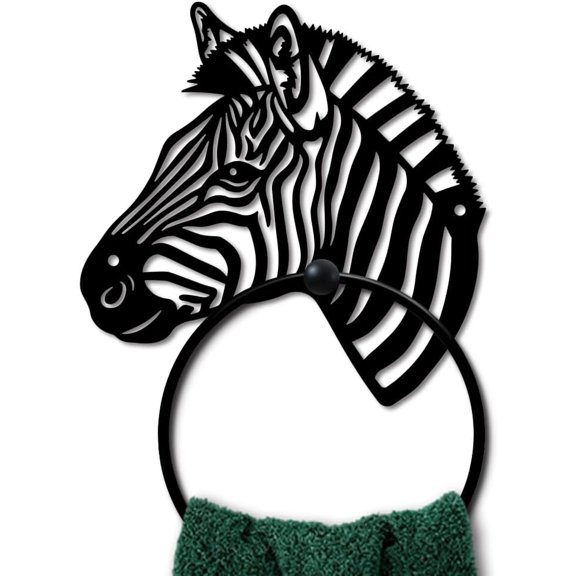 Iron Wall Mounted Hanging Ring Decorative Organizer Rack Zebra 180x180mm for DIY