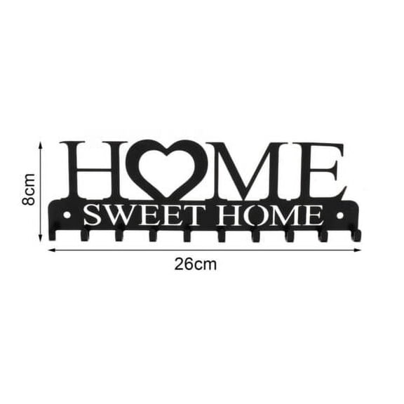 Iron Wall Mounted Home Sweet Hanging Hanger Hooks Hat Key Holder Rack Shelf