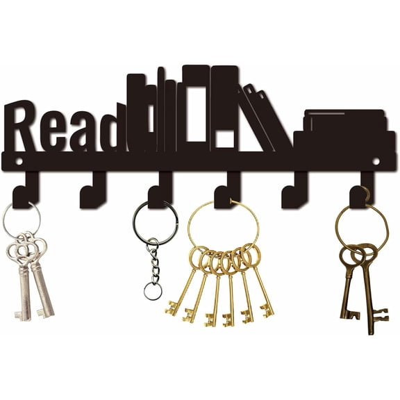 Iron Wall Mounted Hooks Hangers 6-Hooks Decorative Organizer Rack for Bag Clothes Key Scarf Hanging Holder Book 100x270mm Hole: 5mm