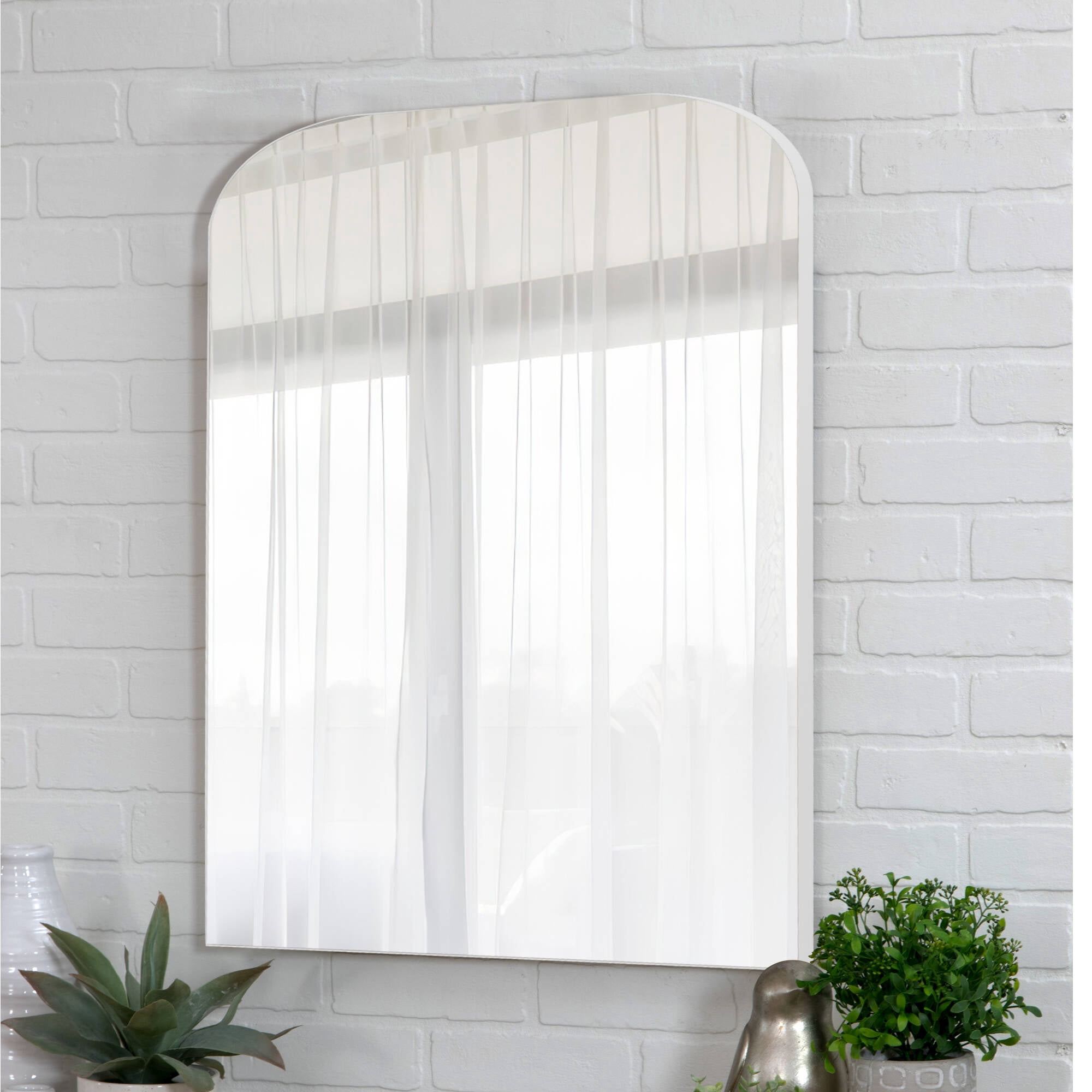 Iron Wall-Mounted Mirror Small Mirror 32"x24",Sliver