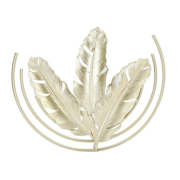 Iron Wall Sculptures Gold Metal Leaf Wall Decor for Living Room Bedroom Office Home