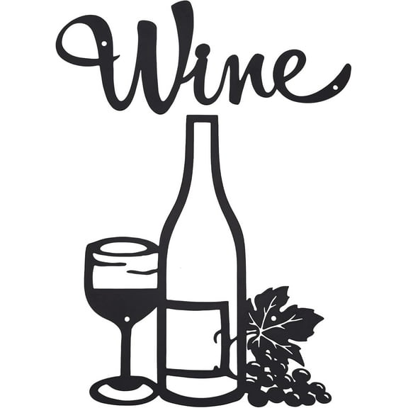 Iron Wall Signs Wall Decoration Wine Black Drink Pattern 103~250x200~250x0.6~0.7mm Hole: 4mm 2pcs/set