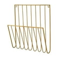 thumbnail image 1 of Iron Wall Storage Rack, Wall Mounted Book Rack, Modern Iron Wall Mounted Book and Newspaper Storage Rack for Bedroom and Study, Black and Gold Durable Metal Organizer, 1 of 7