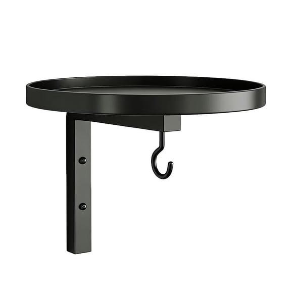 Iron Wallmount Bird Feeder Station, 8.65.9 Inch Bracket with 7.9 Inch Tray, includes Mounting Screws, for Backyard Balcony Wild Bird Bath Seed Feeding Outdoor Use