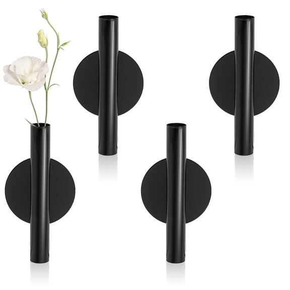 Iron Wall-mounted Vase Column Black 60x18x119mm