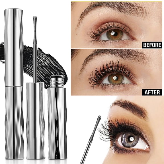 Iron Wand Mascara,Liquid Lash Extensions Effect, Waterproof & Long-Lasting,Made with Spiral-Threaded Brush,Build Fuller Lashes,3D Curling Wand for Bold, Defined Lashes