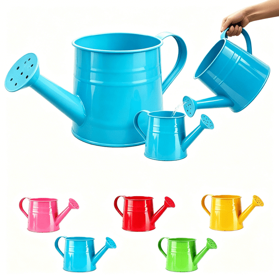 Iron Watering Can for Home Gardening Plant Watering Tool to Water Potted Flowers Vegetables and Outdoor Landscaping Areas 11x4Inch Yellow