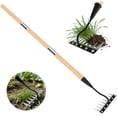 thumbnail image 1 of Iron Weed Rake with Wooden Long Handle, 8 Teeth Weed Puller Tool Heavy Duty, Manual Gardenia Weeding Rake Tool for Yard, Lawn and Garden, 56Inch, 1 of 7