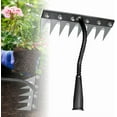thumbnail image 1 of Iron Weeding Rake 2.0, 2025 Upgrade 5/6/7/8 Teeth Carbon Steel Garden Weeder Rakes, Iron Rake for Gardening and Weedings, Heavy-Duty Garden Hand Weeder Puller Tool for Yard Lawn and Garden (5 Teeth), 1 of 7