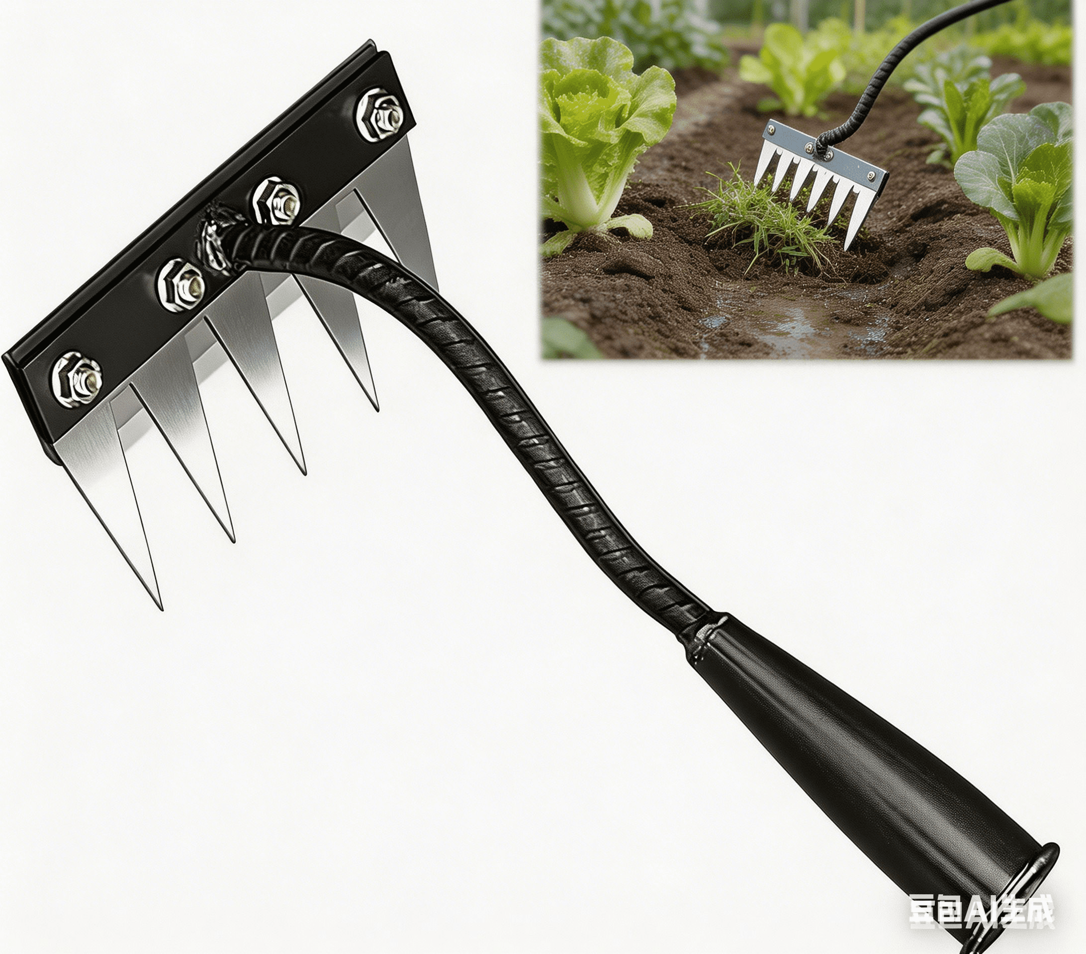 Iron Weeding Rake 2.0, 2026 New Teeth Carbon Steel Garden Weeder Rakes, Iron Rake for Yard Lawn and Garden, Heavy-Duty Gardens Hand Weeder Puller Tool for Gardening and Weedings