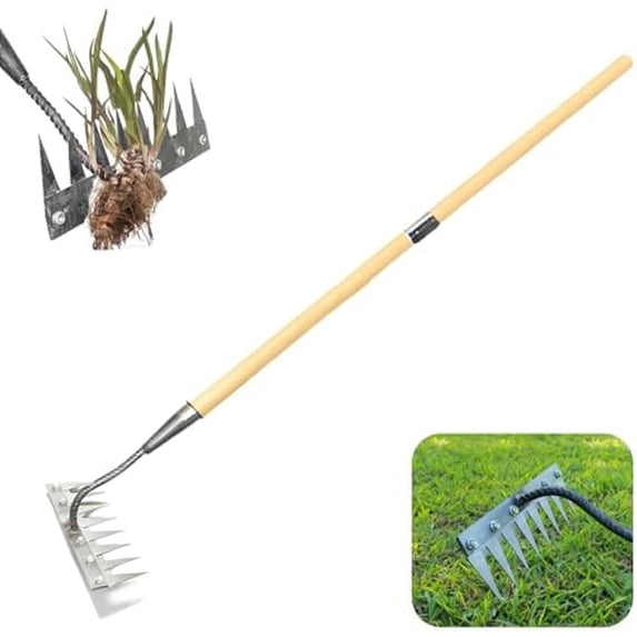 Ez Rake Iron Weeding Rake with Handle, 51inch Iron Weeding Rake with Long ...